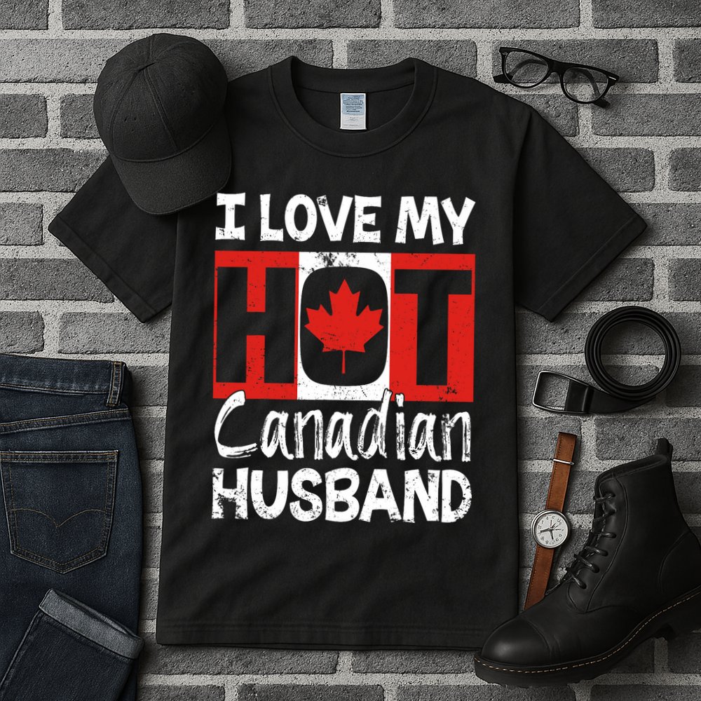 I Love My Hot Husband Canadian Maple Leaf Canada Flag Ottawa Tall T-Shirt