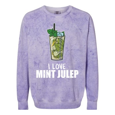 I Love Mint Julep Cocktail Alcohol Lover Cool Gift Colorblast Crewneck Sweatshirt