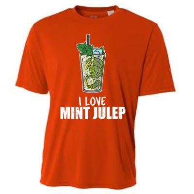 I Love Mint Julep Cocktail Alcohol Lover Cool Gift Cooling Performance Crew T-Shirt