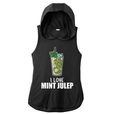 I Love Mint Julep Cocktail Alcohol Lover Cool Gift Ladies PosiCharge Tri-Blend Wicking Draft Hoodie Tank