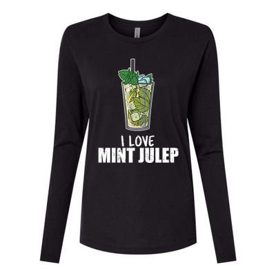 I Love Mint Julep Cocktail Alcohol Lover Cool Gift Womens Cotton Relaxed Long Sleeve T-Shirt