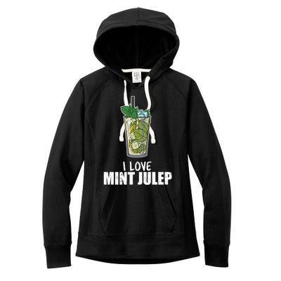 I Love Mint Julep Cocktail Alcohol Lover Cool Gift Women's Fleece Hoodie