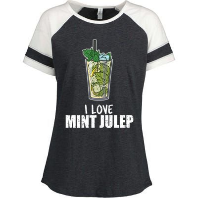 I Love Mint Julep Cocktail Alcohol Lover Cool Gift Enza Ladies Jersey Colorblock Tee