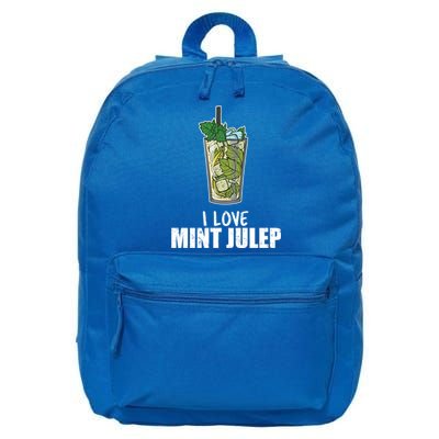 I Love Mint Julep Cocktail Alcohol Lover Cool Gift 16 in Basic Backpack