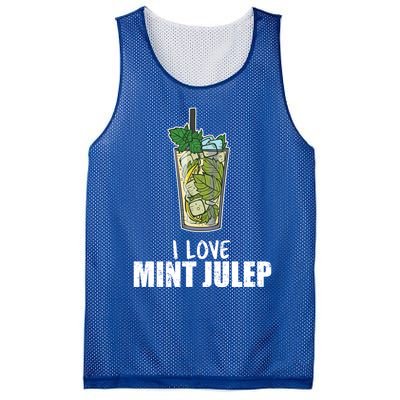 I Love Mint Julep Cocktail Alcohol Lover Cool Gift Mesh Reversible Basketball Jersey Tank