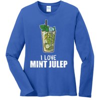 I Love Mint Julep Cocktail Alcohol Lover Cool Gift Ladies Long Sleeve Shirt