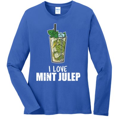 I Love Mint Julep Cocktail Alcohol Lover Cool Gift Ladies Long Sleeve Shirt