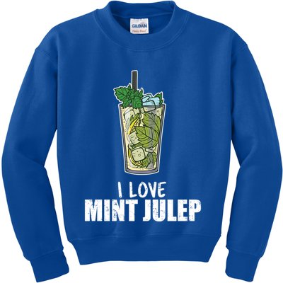 I Love Mint Julep Cocktail Alcohol Lover Cool Gift Kids Sweatshirt