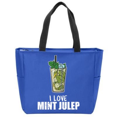 I Love Mint Julep Cocktail Alcohol Lover Cool Gift Zip Tote Bag