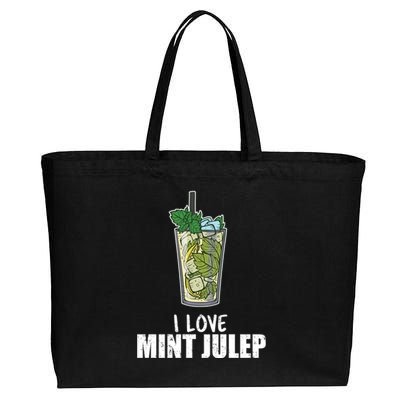 I Love Mint Julep Cocktail Alcohol Lover Cool Gift Cotton Canvas Jumbo Tote