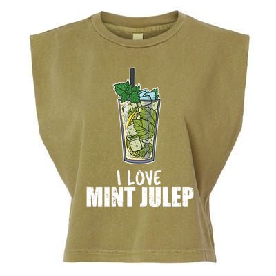 I Love Mint Julep Cocktail Alcohol Lover Cool Gift Garment-Dyed Women's Muscle Tee