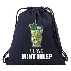 I Love Mint Julep Cocktail Alcohol Lover Cool Gift Drawstring Bag