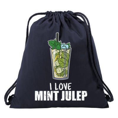 I Love Mint Julep Cocktail Alcohol Lover Cool Gift Drawstring Bag