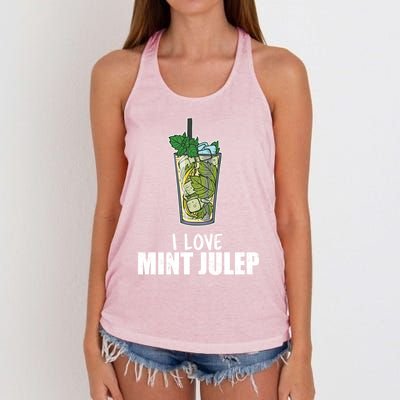 I Love Mint Julep Cocktail Alcohol Lover Cool Gift Women's Knotted Racerback Tank