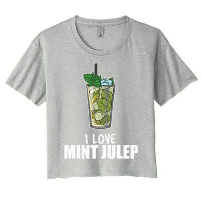 I Love Mint Julep Cocktail Alcohol Lover Cool Gift Women's Crop Top Tee