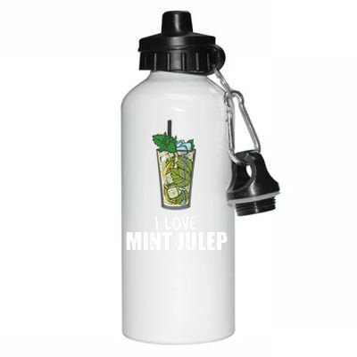 I Love Mint Julep Cocktail Alcohol Lover Cool Gift Aluminum Water Bottle 