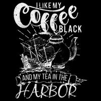 I Like My Coffee Black And My Tea In The Harbor Patriotic Cooling Performance Crew T-Shirt