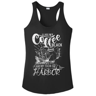 I Like My Coffee Black And My Tea In The Harbor Patriotic Ladies PosiCharge Competitor Racerback Tank