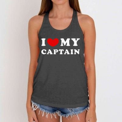 I Love My Captain Women's Knotted Racerback Tank