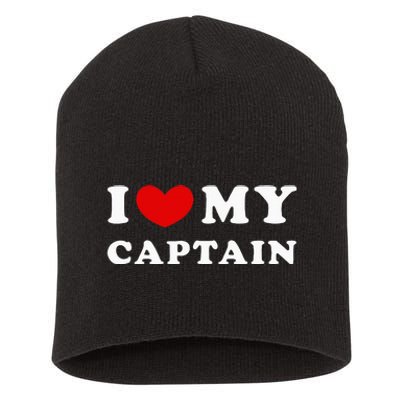 I Love My Captain Short Acrylic Beanie