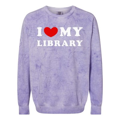 I Love My Library Colorblast Crewneck Sweatshirt