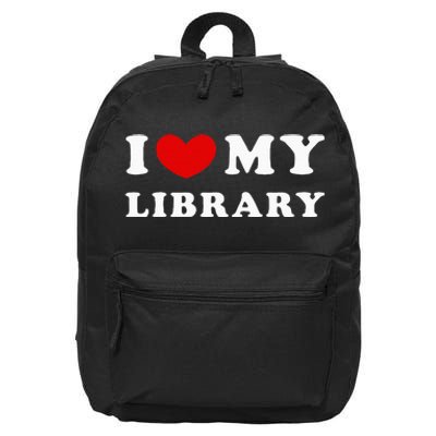 I Love My Library 16 in Basic Backpack