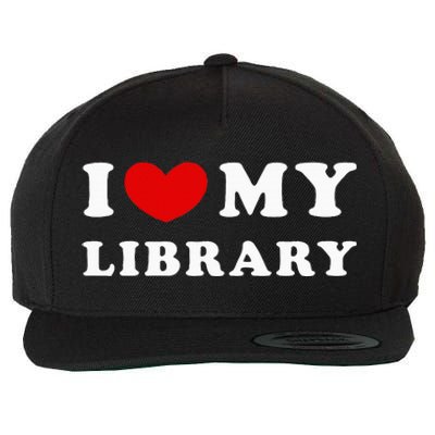 I Love My Library Wool Snapback Cap