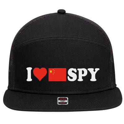 I Love My Chinese Spy I Heart Chinese SpyChina Flag 7 Panel Mesh Trucker Snapback Hat