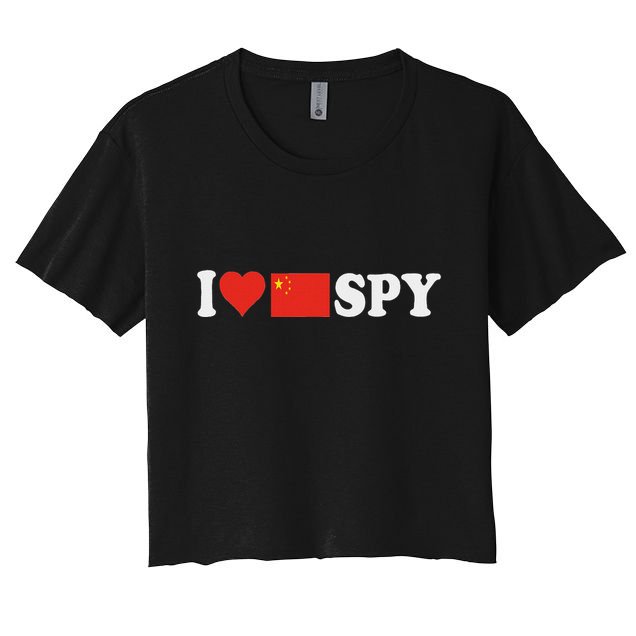 I Love My Chinese Spy I Heart Chinese SpyChina Flag Women's Crop Top Tee