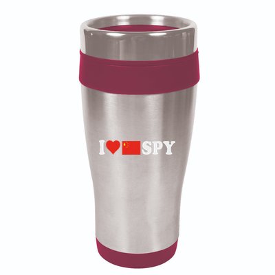 I Love My Chinese Spy I Heart Chinese SpyChina Flag 16oz Travel Tumbler