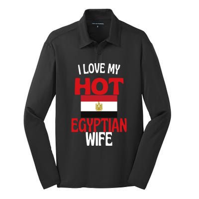 I Love My Hot Egyptian Wife Funny Egypt Relationship Gift Silk Touch Performance Long Sleeve Polo