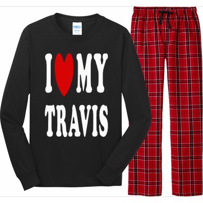 I Love My Travis I Heart My Travis Long Sleeve Pajama Set