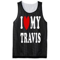 I Love My Travis I Heart My Travis Mesh Reversible Basketball Jersey Tank