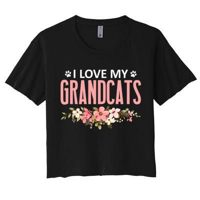 I Love My Grandcats Cat Lover Granddad Grandma Grandparent Gift Crop Top