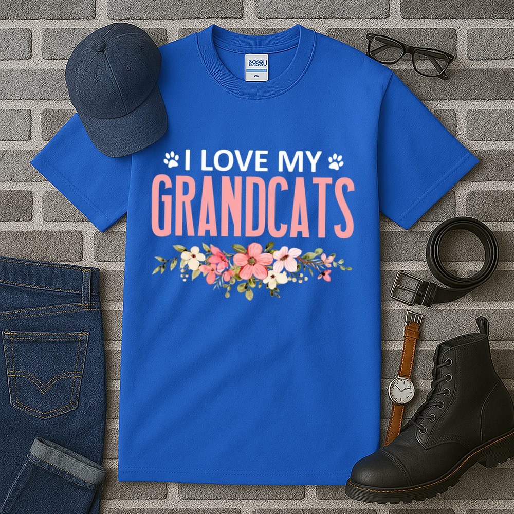 I Love My Grandcats Cat Lover Granddad Grandma Grandparent Gift Tall T-Shirt