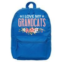 I Love My Grandcats Cat Lover Granddad Grandma Grandparent Gift 16 in Basic Backpack