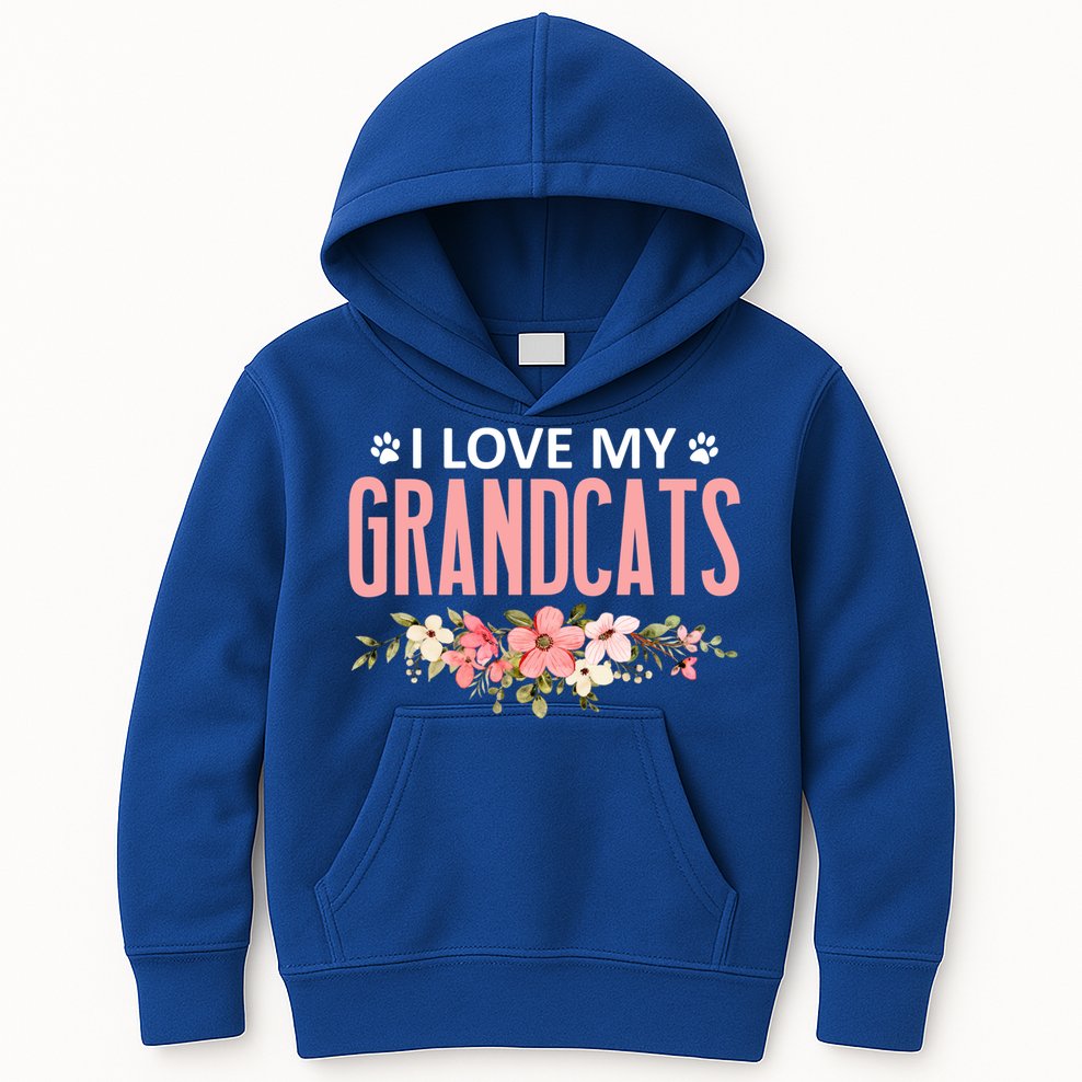 I Love My Grandcats Cat Lover Granddad Grandma Grandparent Gift Kids Hoodie