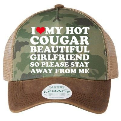 I Love My Hot Cougar Girlfriend I Heart My Hot Cougar Gf Legacy Tie Dye Trucker Hat