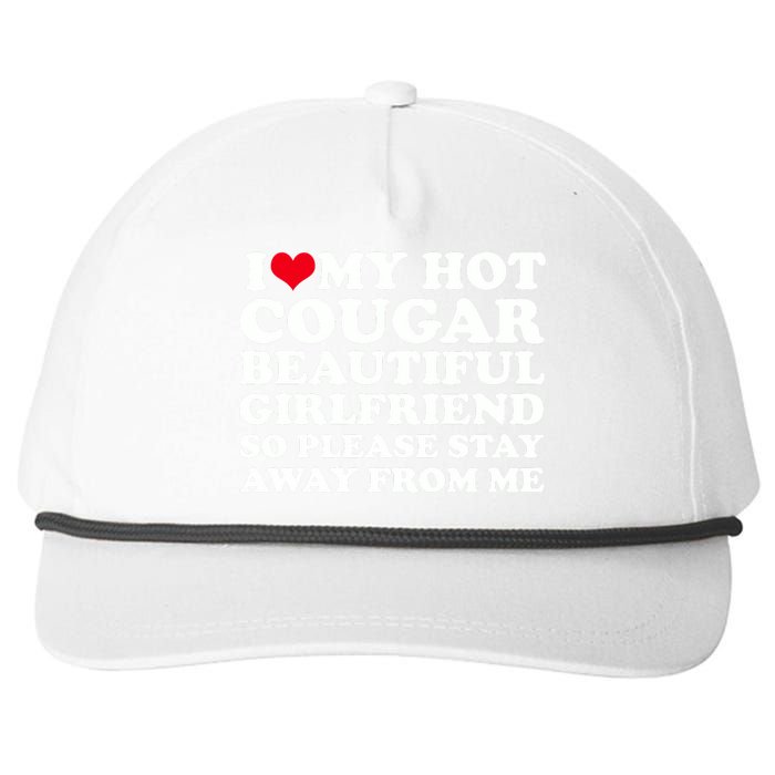 I Love My Hot Cougar Girlfriend I Heart My Hot Cougar Gf Snapback Five-Panel Rope Hat