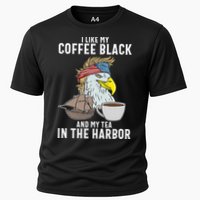 I Like My Coffee Black And My Tea In The Harbor Patriotic Cooling Performance Crew T-Shirt