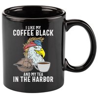 I Like My Coffee Black And My Tea In The Harbor Patriotic 11oz C Handle Ceramic Mug
