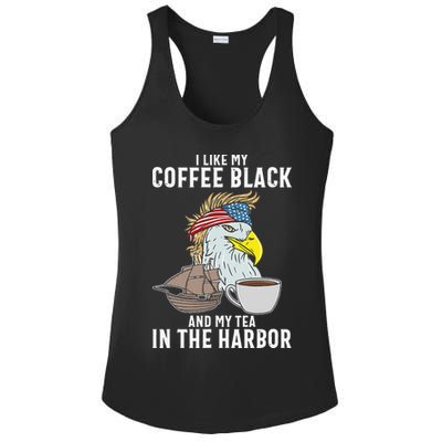 I Like My Coffee Black And My Tea In The Harbor Patriotic Ladies PosiCharge Competitor Racerback Tank