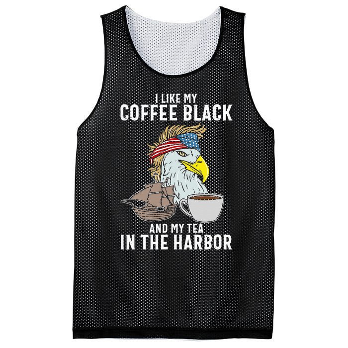 I Like My Coffee Black And My Tea In The Harbor Patriotic Mesh Reversible Basketball Jersey Tank