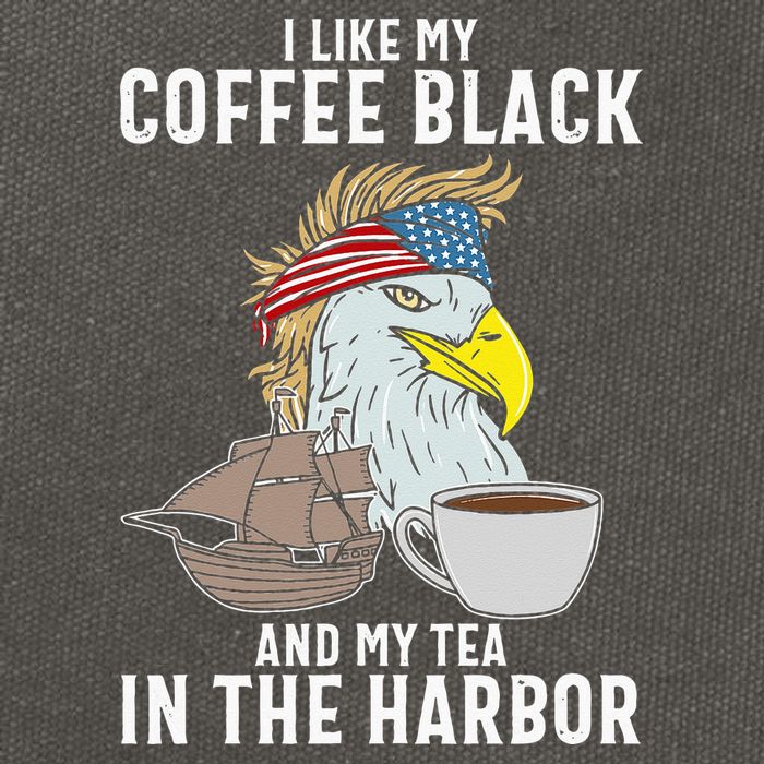 I Like My Coffee Black And My Tea In The Harbor Patriotic Cotton Canvas Backpack