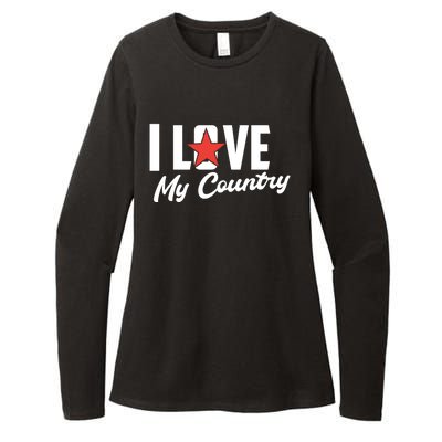 I Love My Country Awesome Freedom 4th Of July Bbq Party Gift Womens CVC Long Sleeve Shirt