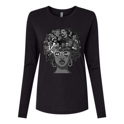 I Love My Roots Back Powerful BHM Womens Cotton Relaxed Long Sleeve T-Shirt