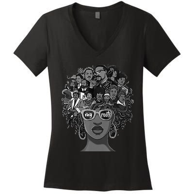 I Love My Roots Back Powerful BHM Women's V-Neck T-Shirt