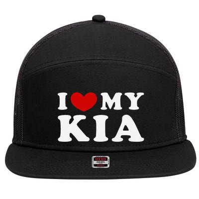 I Love My Kia 7 Panel Mesh Trucker Snapback Hat