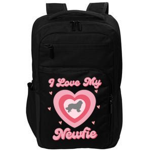 I Love My Newfie Newfy Newfoundland Dog Mom Heart Gift Impact Tech Backpack