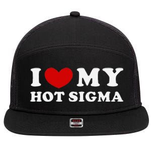 I Love My Hot Sigma 7 Panel Mesh Trucker Snapback Hat